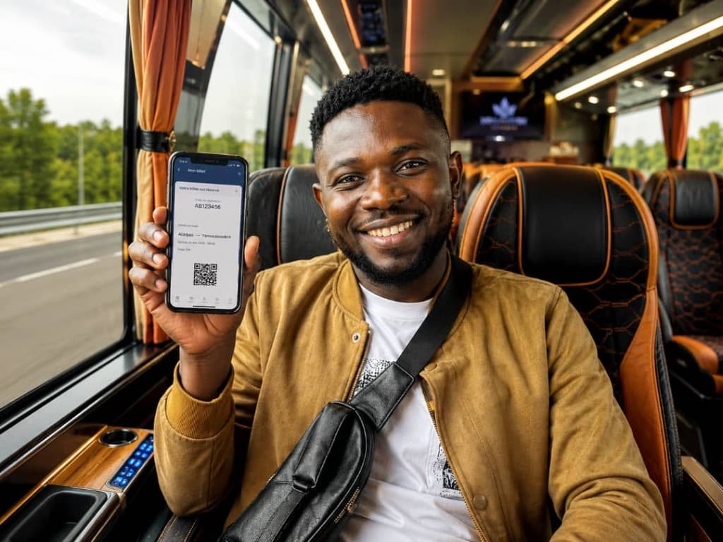 Voyageur utilisant une plateforme de réservation de billets